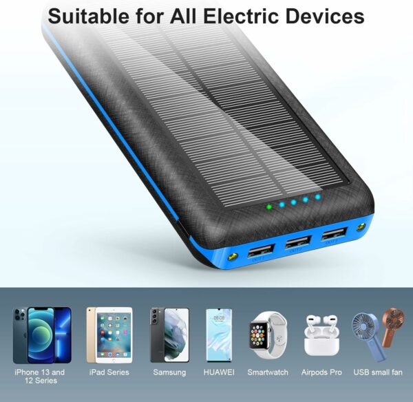 Portable Charger Solar Power Bank 30000mAh Battery Pack Charger - Image 4